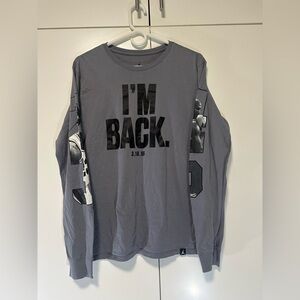 Air Jordan I’M BACK 3.18.95 MJ Graphic Long Sleeve Grey Shirt Men's M AJ7419-065
